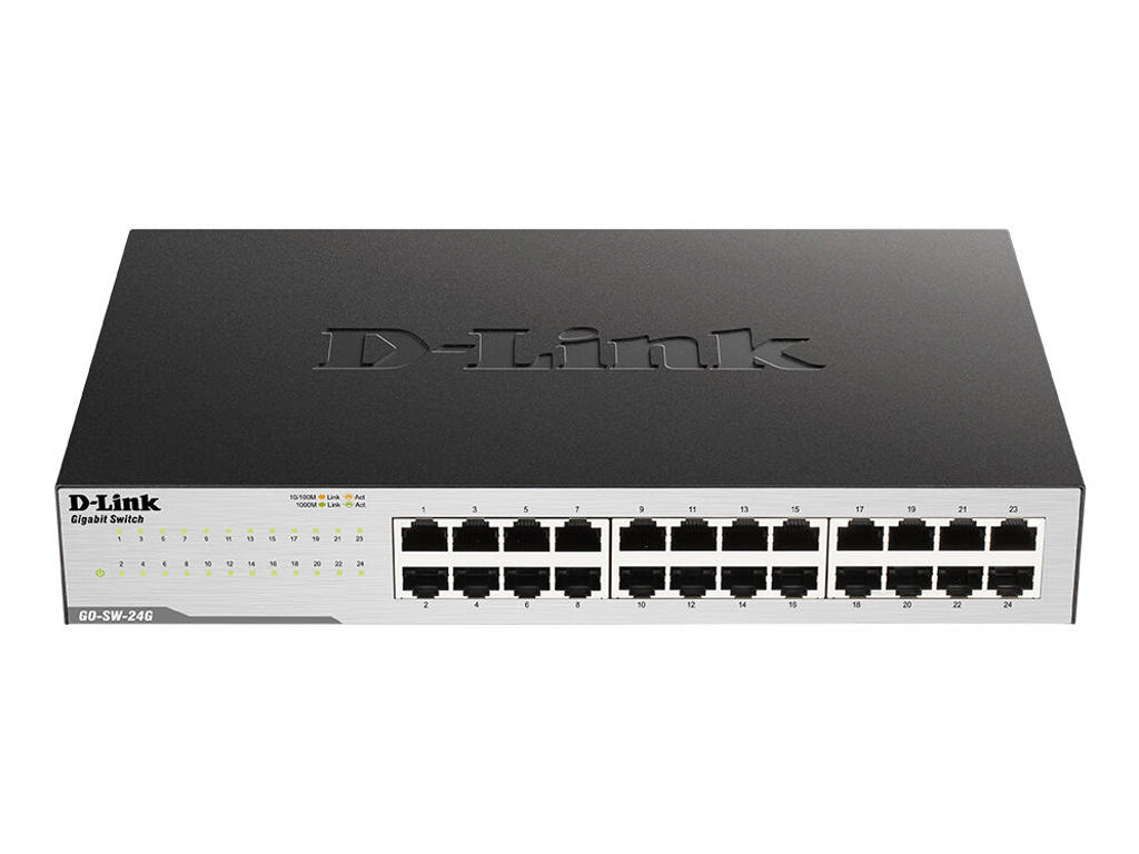 D-Link GO-SW-24G Ikke administreret L2 Gigabit Ethernet (10/100/1000) 1U Sort