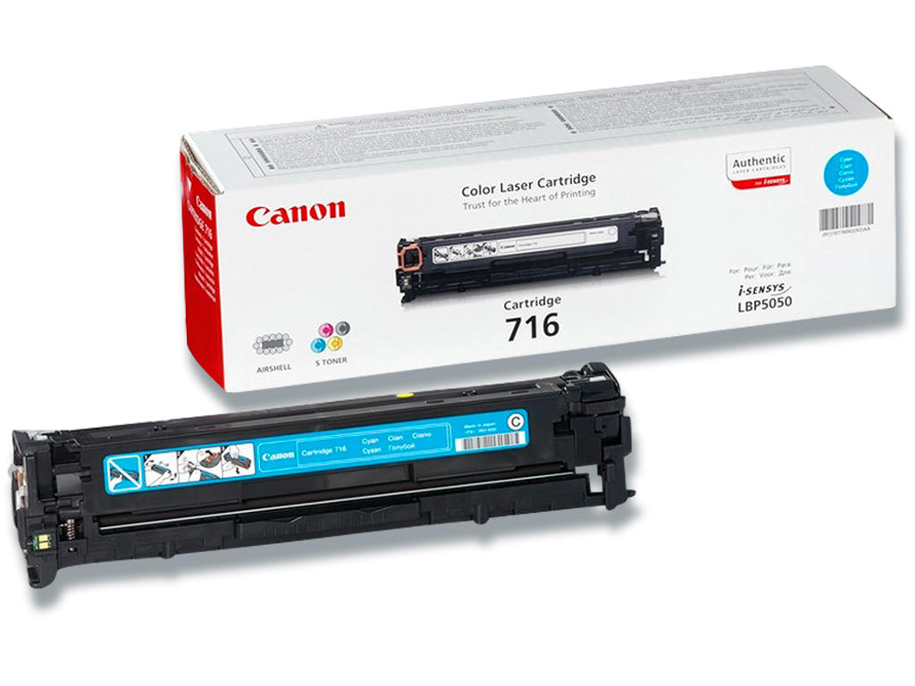 Toner, 716C, Cyan-blå, 1.500 sider, Canon 1979B002