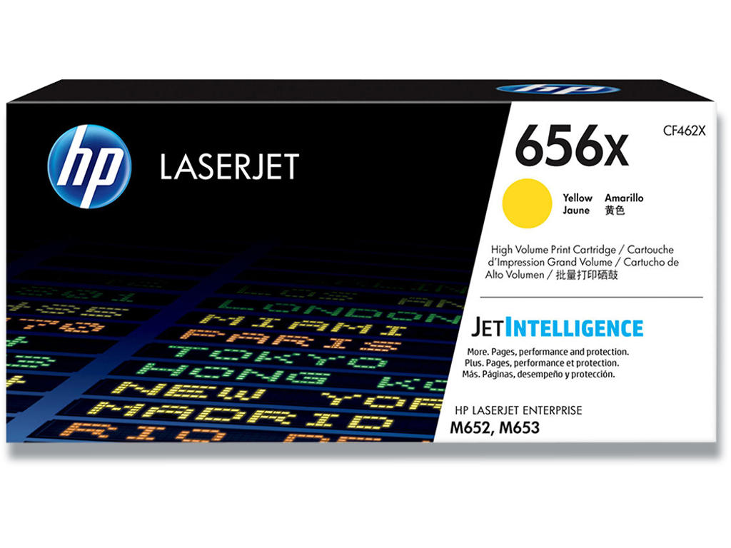 Toner, 656X, Yellow-gul, 22.000 sider, HP CF462X