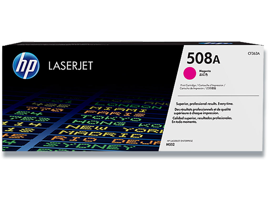 Toner, 508A, Magenta-rød, 5.000 sider, HP CF363A