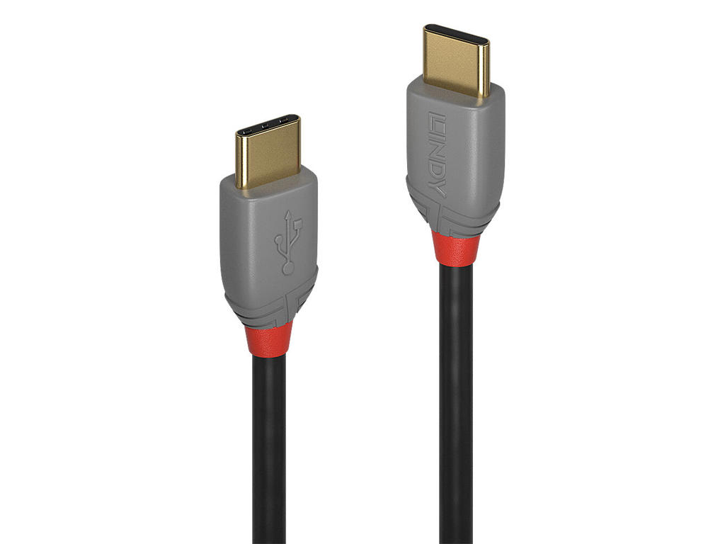 Lindy 36870 USB-kabel USB 2.0 0,5 m USB C Sort, Grå