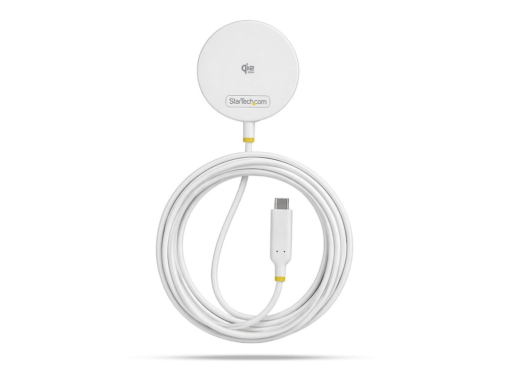 StarTech.com 1PW-WIRELESS-CHARGER oplader til mobil enhed Smartphone Hvid USB Trådløs opladning Indendørs