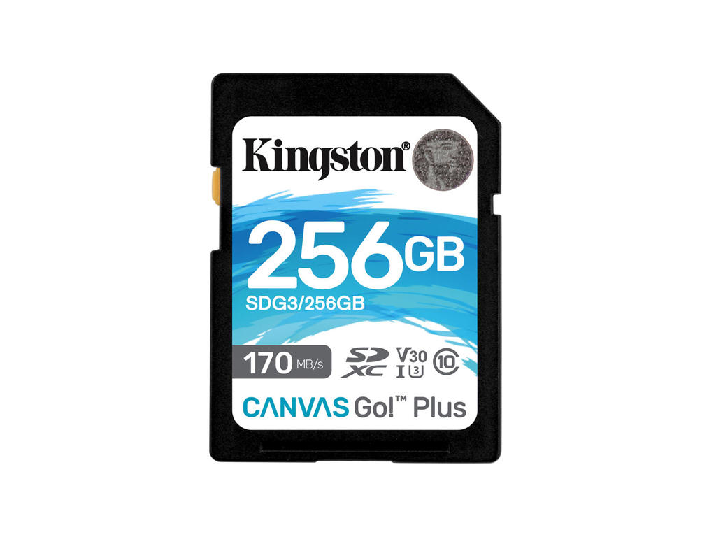 Kingston Technology Canvas Go! Plus 256 GB SDXC Canvas Go Plus 170R C10 UHS-I U3 V30