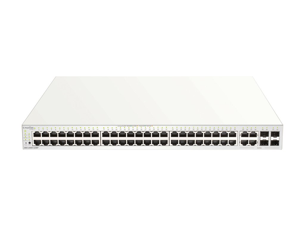 D-Link DBS-2000-52MP netværksswitch Administreret L2 Gigabit Ethernet (10/100/1000) Strøm over Ethernet (PoE) Grå