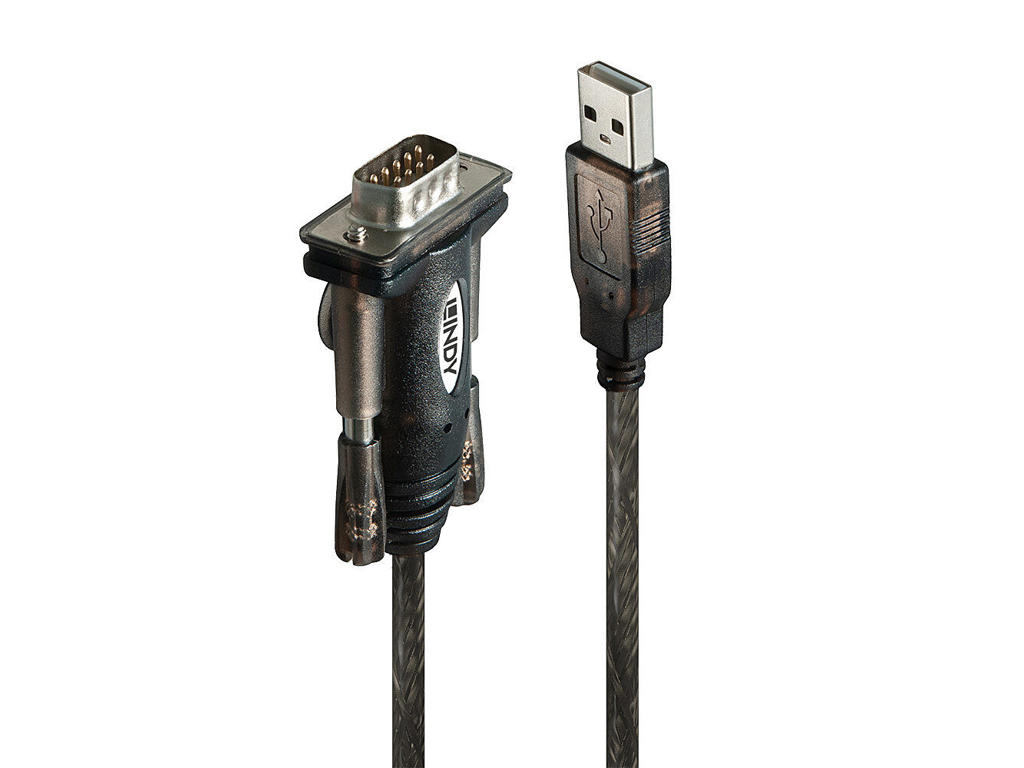 Lindy 42855 serielkabel Grå, Transparent 1,5 m USB Type-A RS-232