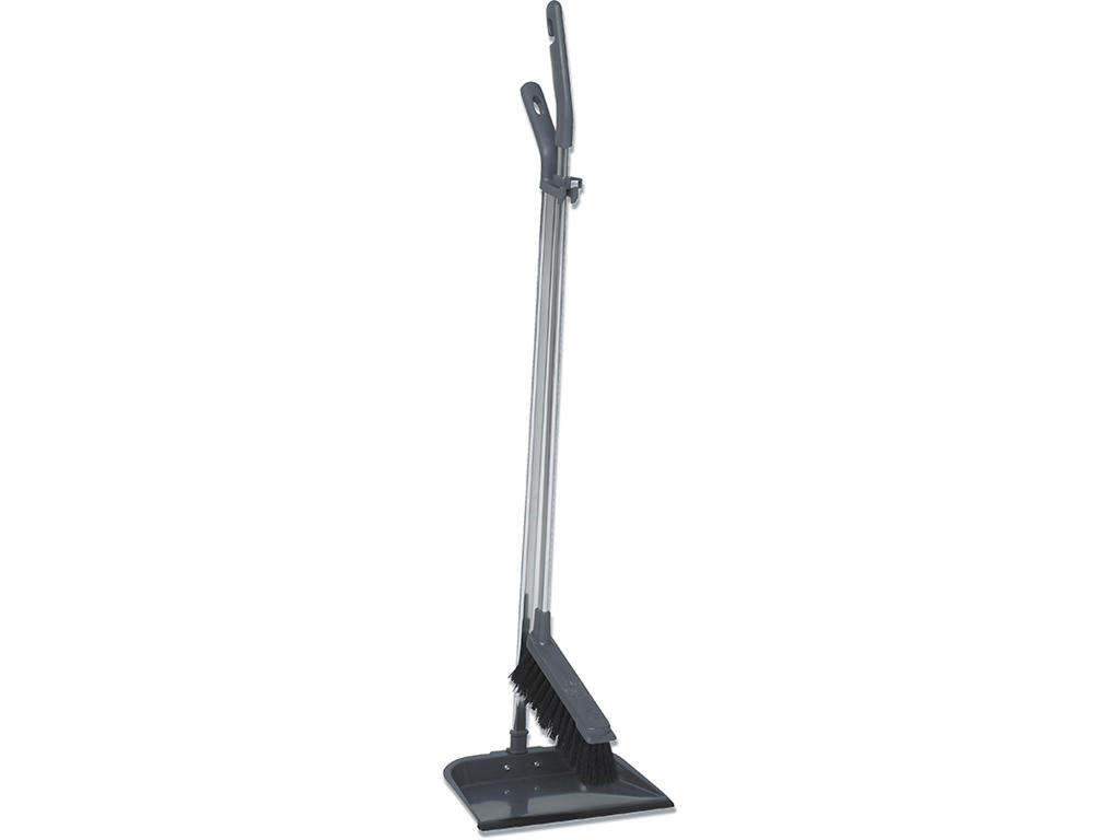 Fejekost Vikan Classic, Alu/grå, langt skaft+blad