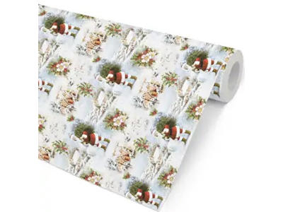 Gavepapir, White Christmas, 57 cm, 154 m, Hedlunds