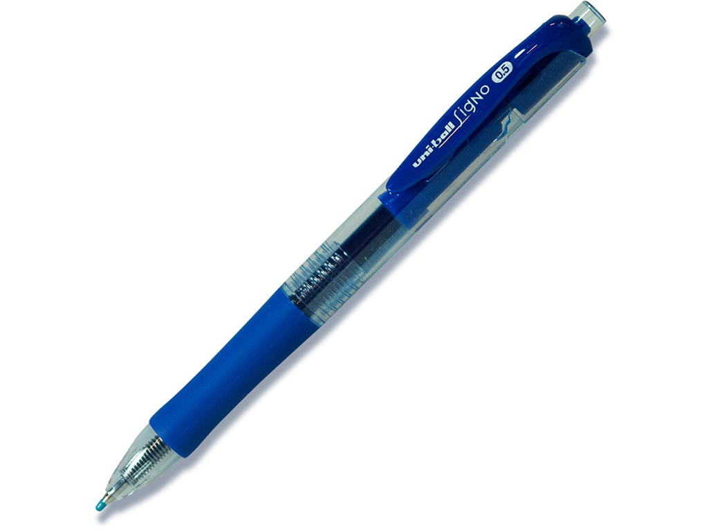 Rollerball pen, 0.5 mm, 0.2 mm, Blå, uni-ball Signo Retractable Micro UMN-152-41