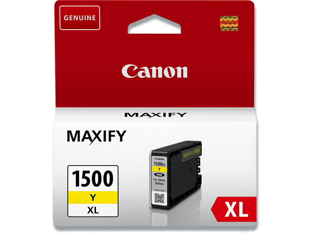 Blækpatron, 1 stk, 780 sider, Yellow-gul, Canon PGI-1500XLY