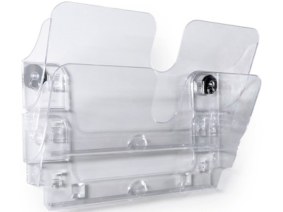 Brochureholder, 2 fag, A4, Tværformat, Transparent, Magnetisk, Durable FLEXIPLUS 2