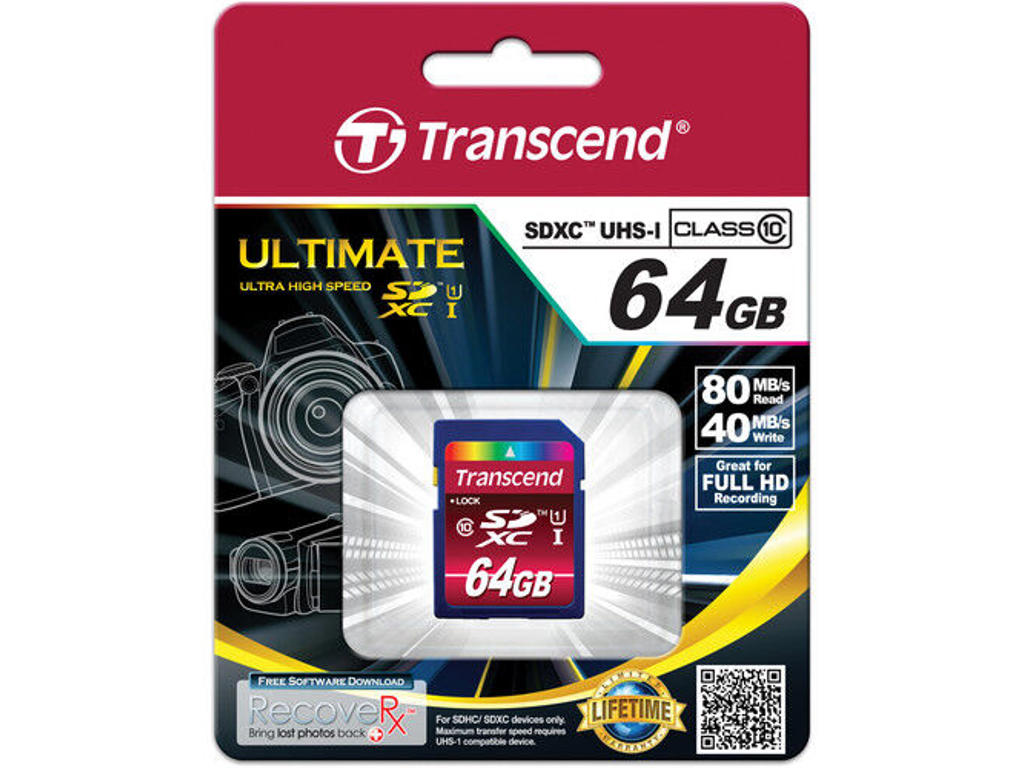 Transcend TS64GSDXC10U1 hukommelseskort 64 GB SDXC MLC Klasse 10