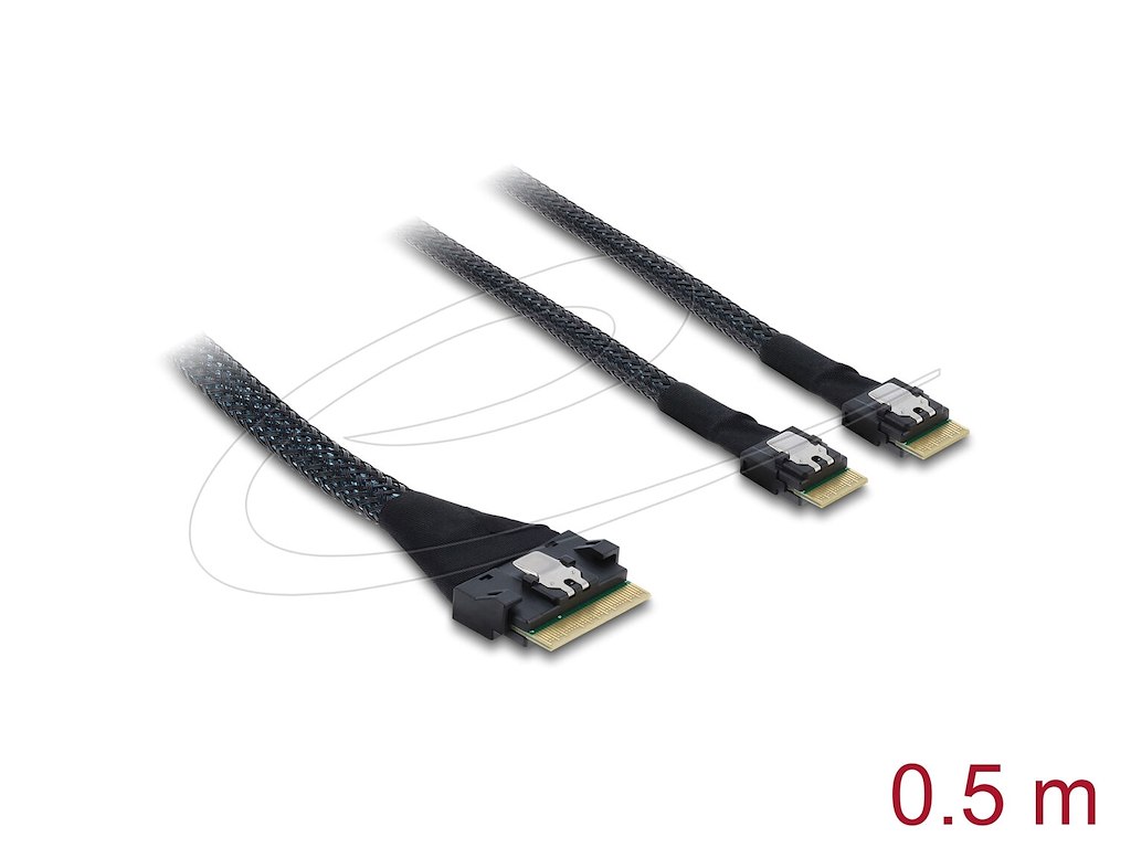 DeLOCK 82189 Serial Attached SCSI (SAS)-kabel 0,5 m 16 Gbit/sek. Sort