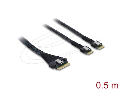 DeLOCK 82189 Serial Attached SCSI (SAS)-kabel 0,5 m 16 Gbit/sek. Sort