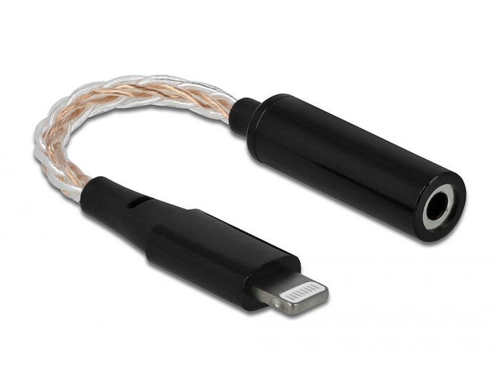 DeLOCK 66317 kabel til mobiltelefon Sort 0,105 m 3.5mm Lightning