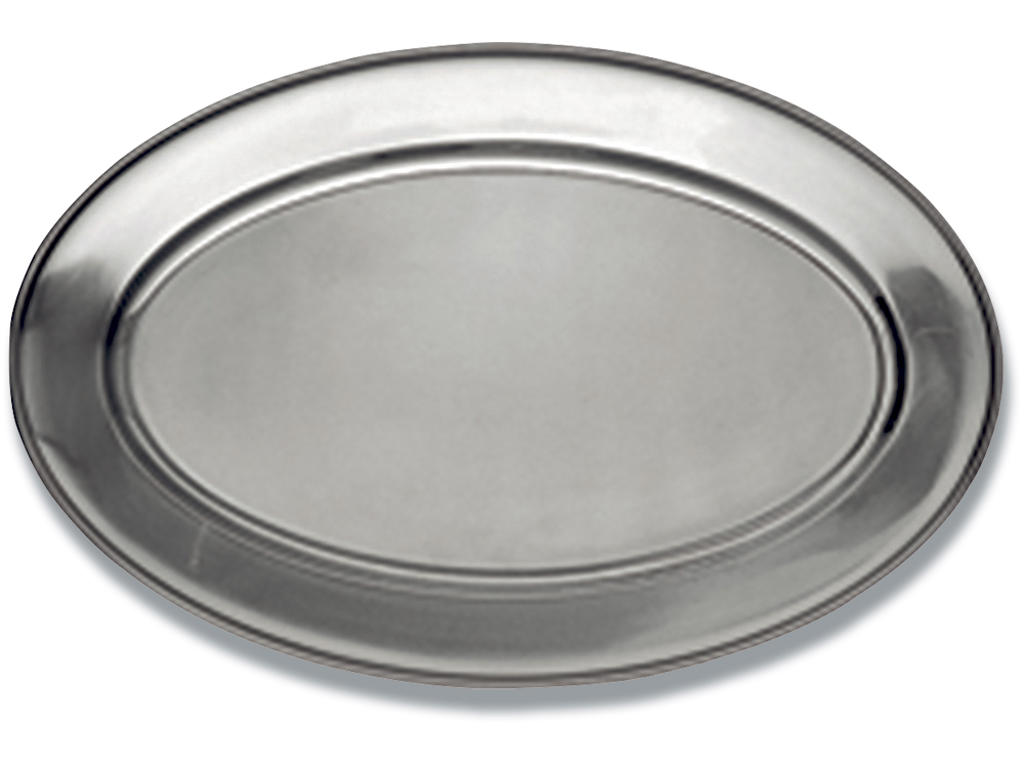 Fad oval med fane 46x29cm rustfrit stål