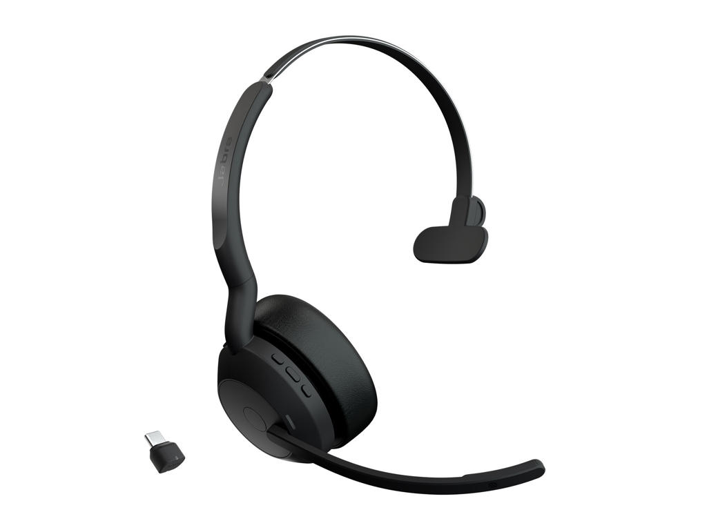 Jabra Evolve2 55 Headset Trådløs Kontor/Callcenter Bluetooth Sort