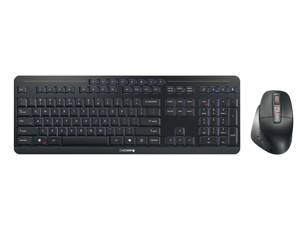 CHERRY Stream desktop ultimate tastatur Mus inkluderet Hjemme/kontor USB + RF Wireless + Bluetooth QWERTY Engelsk Sort