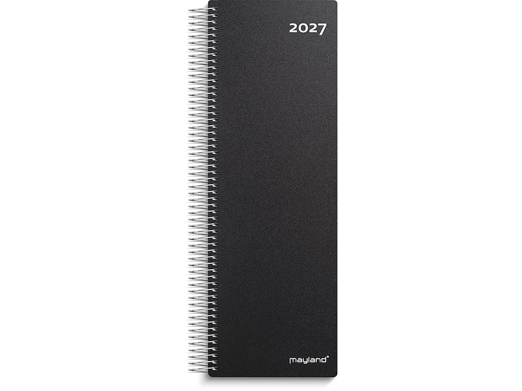 Kalender, 2027, Notering, 1 dag pr. side, Sort, Mayland