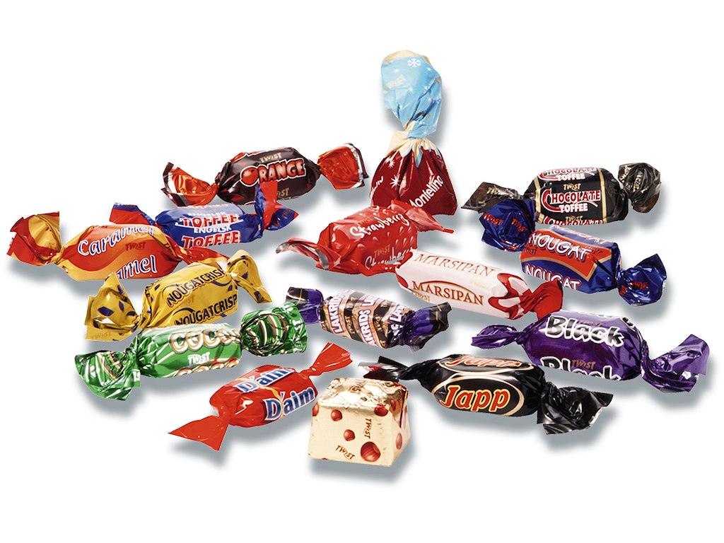 Chokolade, Blandet, 5000 g, 710 stk, Twist 