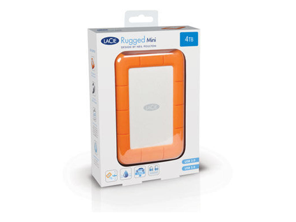 LaCie Rugged Mini ekstern harddisk 2 TB 5400 rpm Micro-USB B 3.2 Gen 1 (3.1 Gen 1) Orange, Sølv