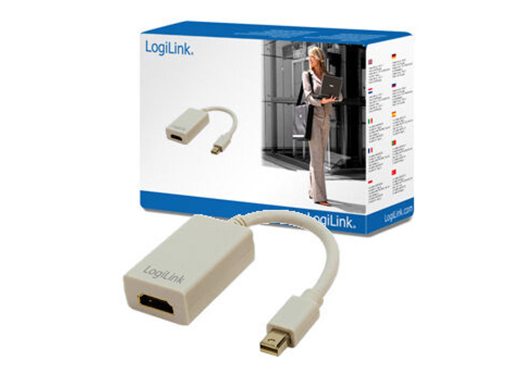 LogiLink Mini DisplayPort / HDMI Adapter 0,1 m HDMI Type A (Standard) Grå