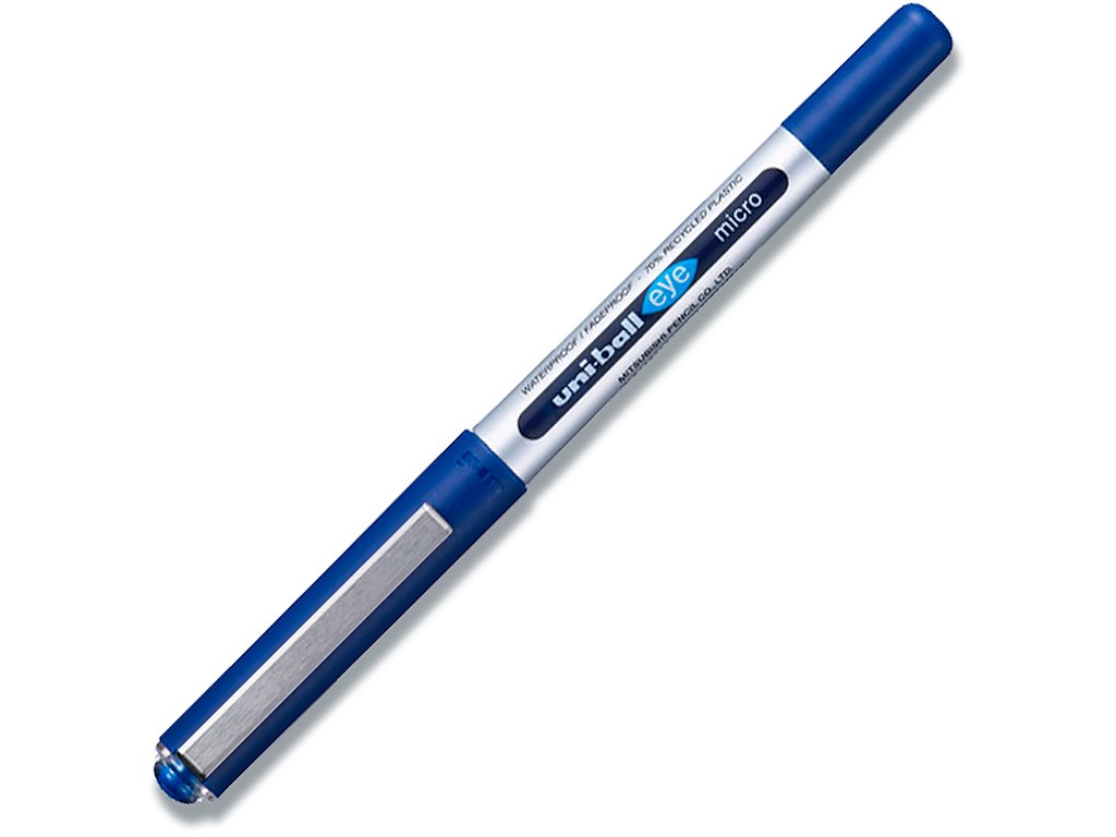 Rollerball pen, 0.5 mm, 0.3 mm, Blå, uni-ball Eye Micro UB-150-41