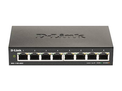 D-Link DGS-1100-08V2 Administreret L2 Gigabit Ethernet (10/100/1000) Sort