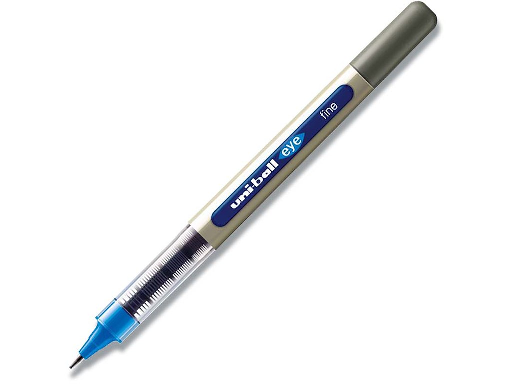 Rollerball pen, 0.7 mm, 0.3 mm, Blå, uni-ball Eye Fine UB-157E-41