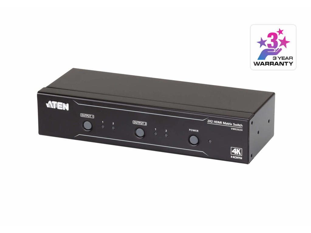 ATEN VM0202H KVM Switch Stativ-montering Sort