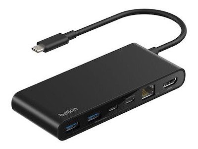 Belkin INC024HQBK interface hub USB Type-C 10000 Mbit/s Sort