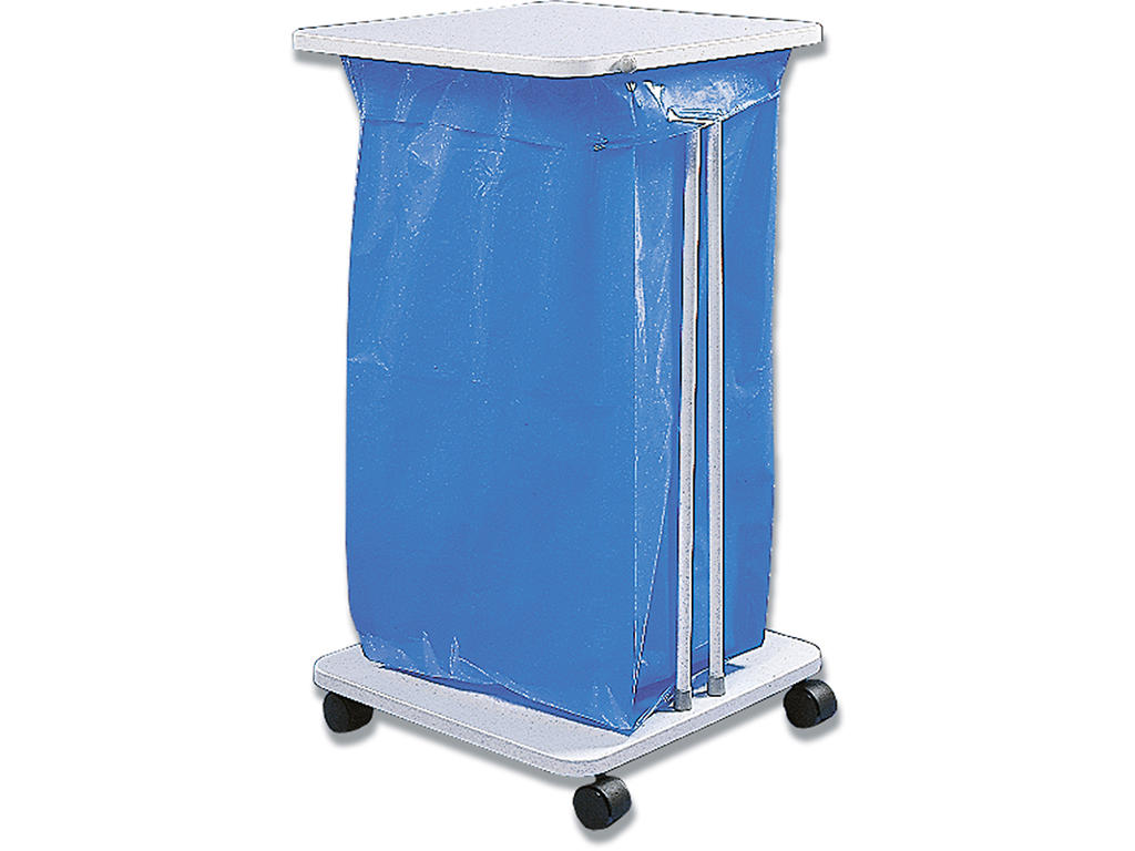 Affaldsstativ, 120 liter, Med låg, 4 hjul, Sækko-Boy 