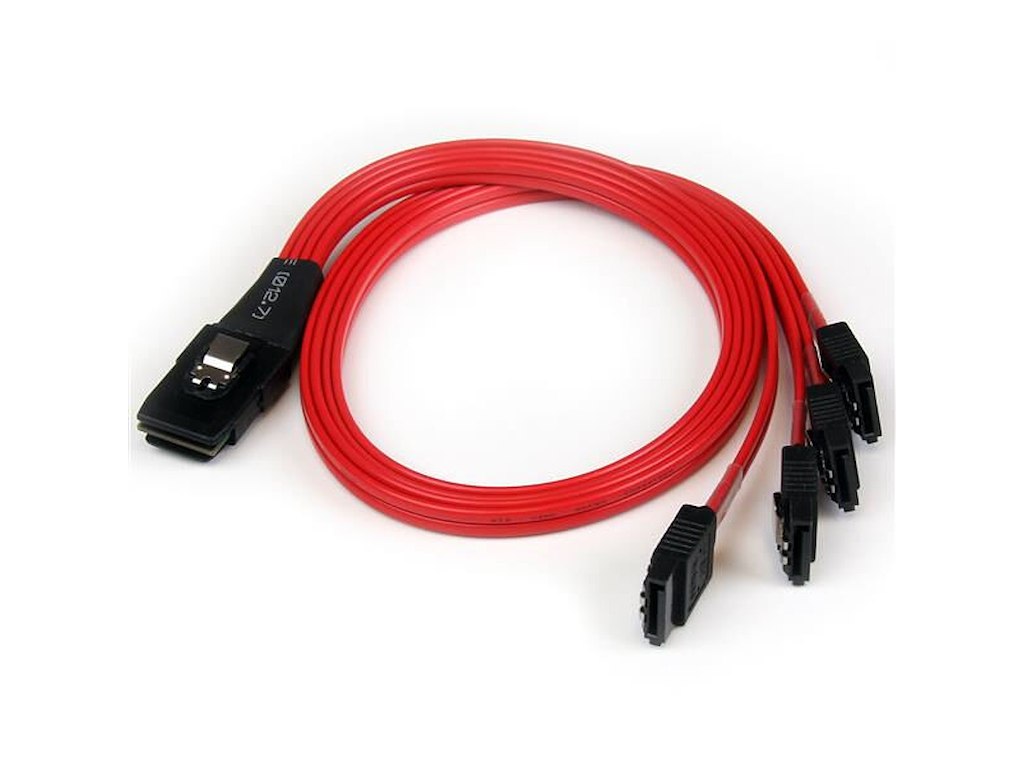 StarTech.com SAS8087S4R50 Serial Attached SCSI (SAS)-kabel 0,5 m Sort, Rød