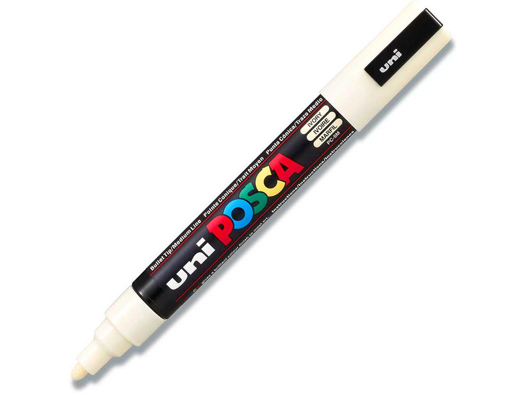 Paint marker, 1.8-2.5 mm, Elfenben, Rund spids, uni Posca PC-5M