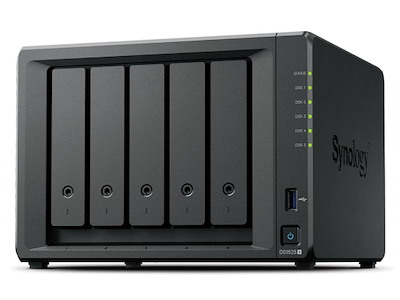 Synology DiskStation DS1525+ NAS Ryzen Embedded V1500B 8 GB DDR4 40 TB HDD Sort