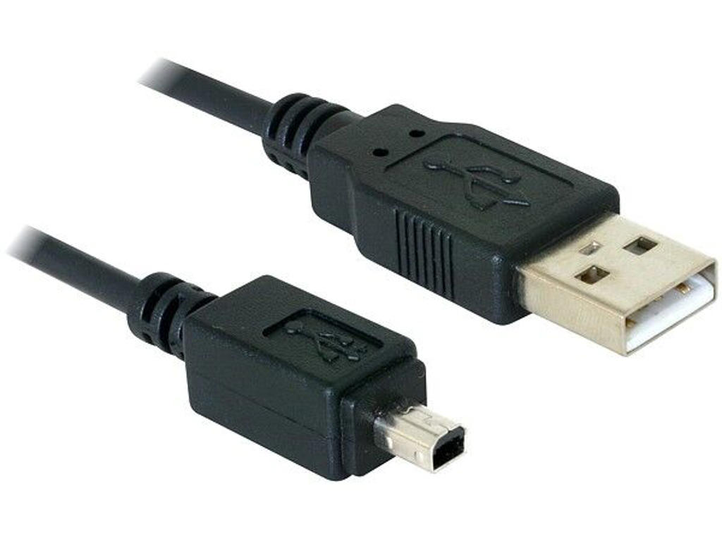 DeLOCK Camera cable USB-B mini 4pin > USB-A 1,5m male-male USB-kabel Mini-USB B USB A Sort