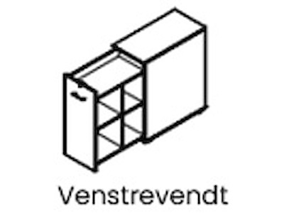 Fumac Udtræksskab, 90 cm dyb, Sort, Venstrevendt