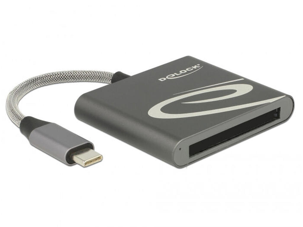 DeLOCK 91745 kortlæser USB 3.2 Gen 1 (3.1 Gen 1) Type-C Sort, Sølv