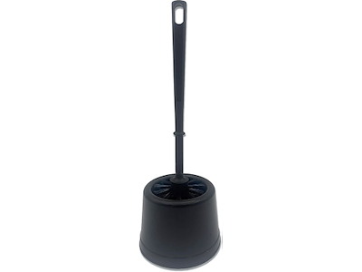 Toiletbørste, Med rund skål, 36-38 cm, Ø7.5 cm, Sort, Plast