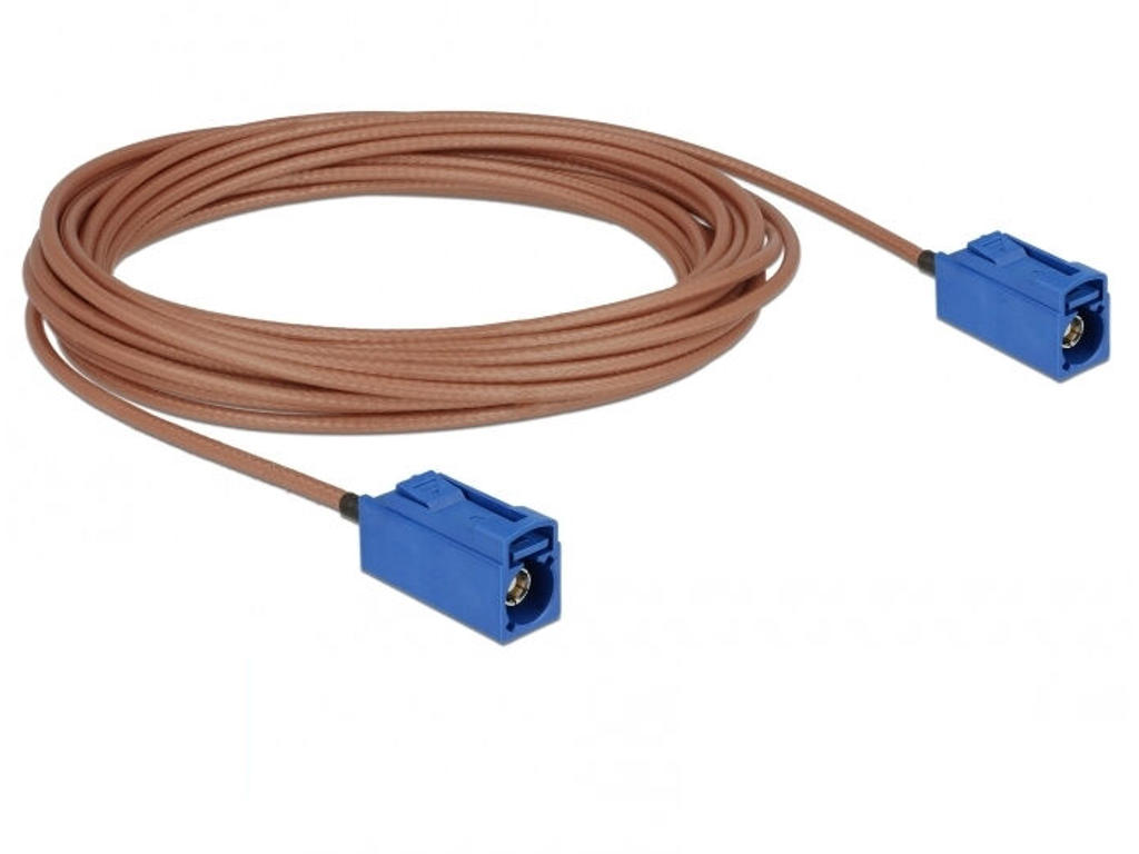 DeLOCK 89666 koaxial kabel RG-316 5 m FAKRA C Blå, Brun