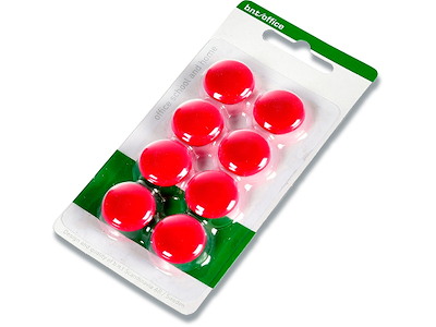 Magneter, Rød, Ø2 cm, 8 stk, BNT Office 