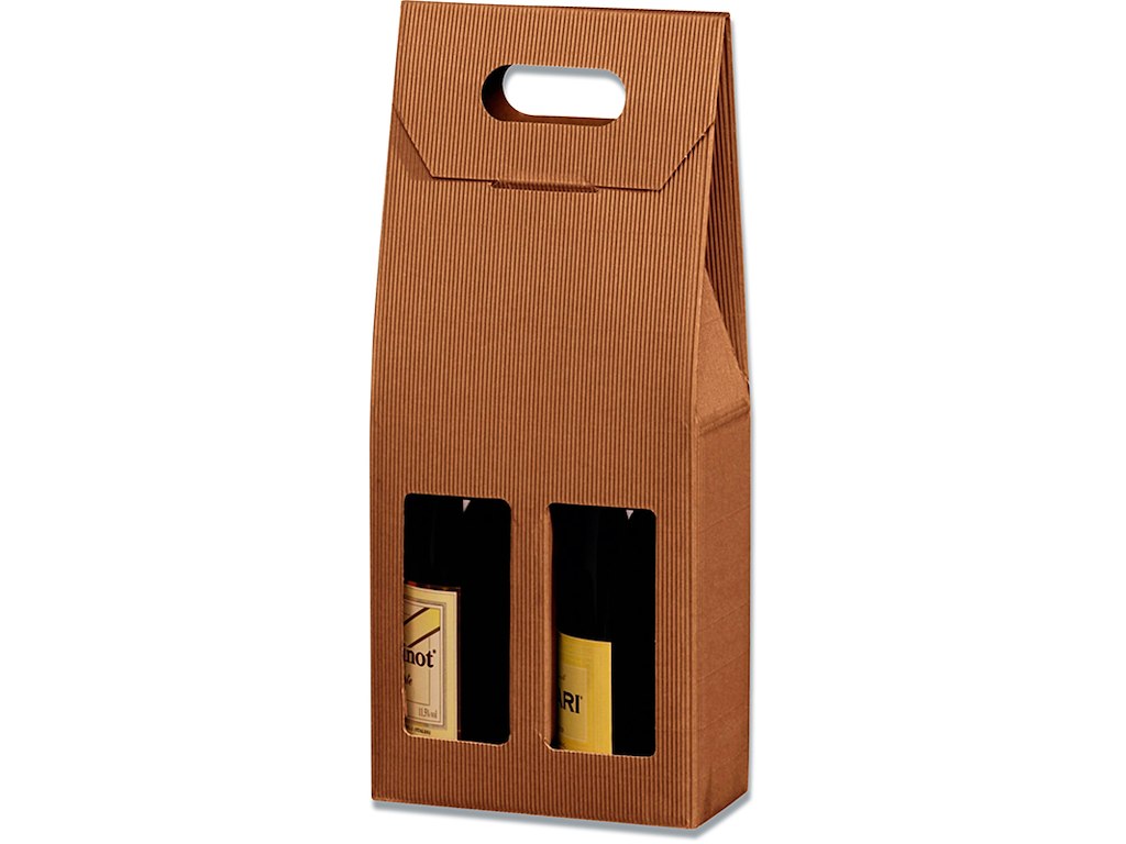 Vinkarton, 2 flasker, Brun, 20 stk, 