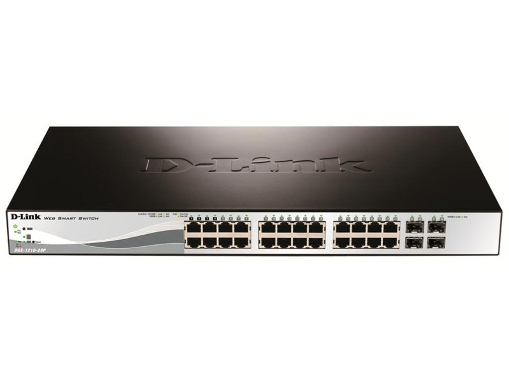 D-Link DGS-1210-28P netværksswitch Administreret L2 Gigabit Ethernet (10/100/1000) Strøm over Ethernet (PoE) 1U Sort