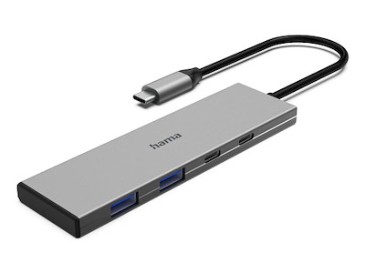 Hama 00200147 interface hub USB Type-C 10000 Mbit/s Grå