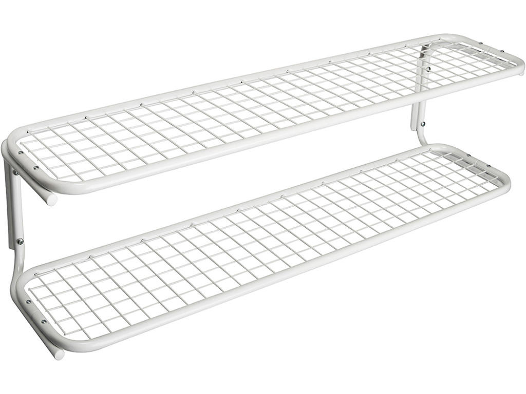 Skohylde, Classic, L=1200 mm hvid/hvid dobbelt usamlet, Essem Design DK