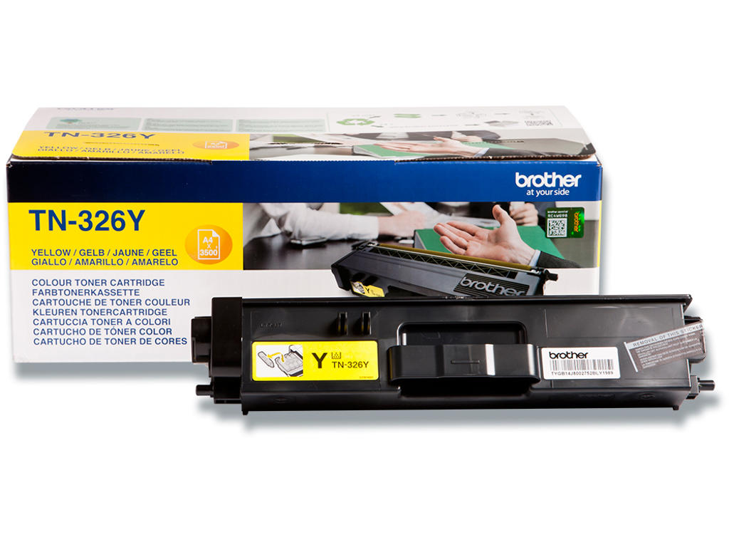 Toner, TN326Y, Yellow-gul, 3.500 sider, Brother 