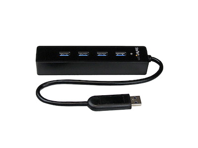 StarTech.com ST4300PBU3 interface hub USB 3.2 Gen 1 (3.1 Gen 1) Type-A 5000 Mbit/s Sort