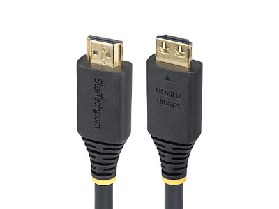StarTech.com HDMI2-CABLE-GRIP-50C HDMI-kabel 0,5 m HDMI Type A (Standard) Sort