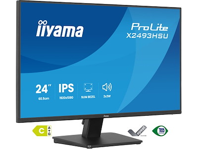 iiyama ProLite X2493HSU-B1 computerskærm 60,5 cm (23.8") 1920 x 1080 pixel Fuld HD Sort
