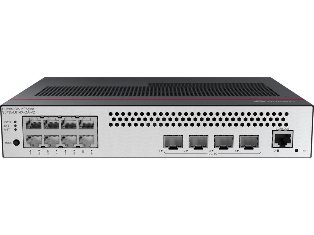 Huawei CloudEngine S5735-L8T4X-QA-V2 Administreret L3 Gigabit Ethernet (10/100/1000) 1U Sort, Sølv