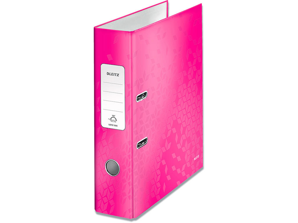 Brevordner, A4, 8 cm, Metallic pink, Leitz 180° WOW Bred
